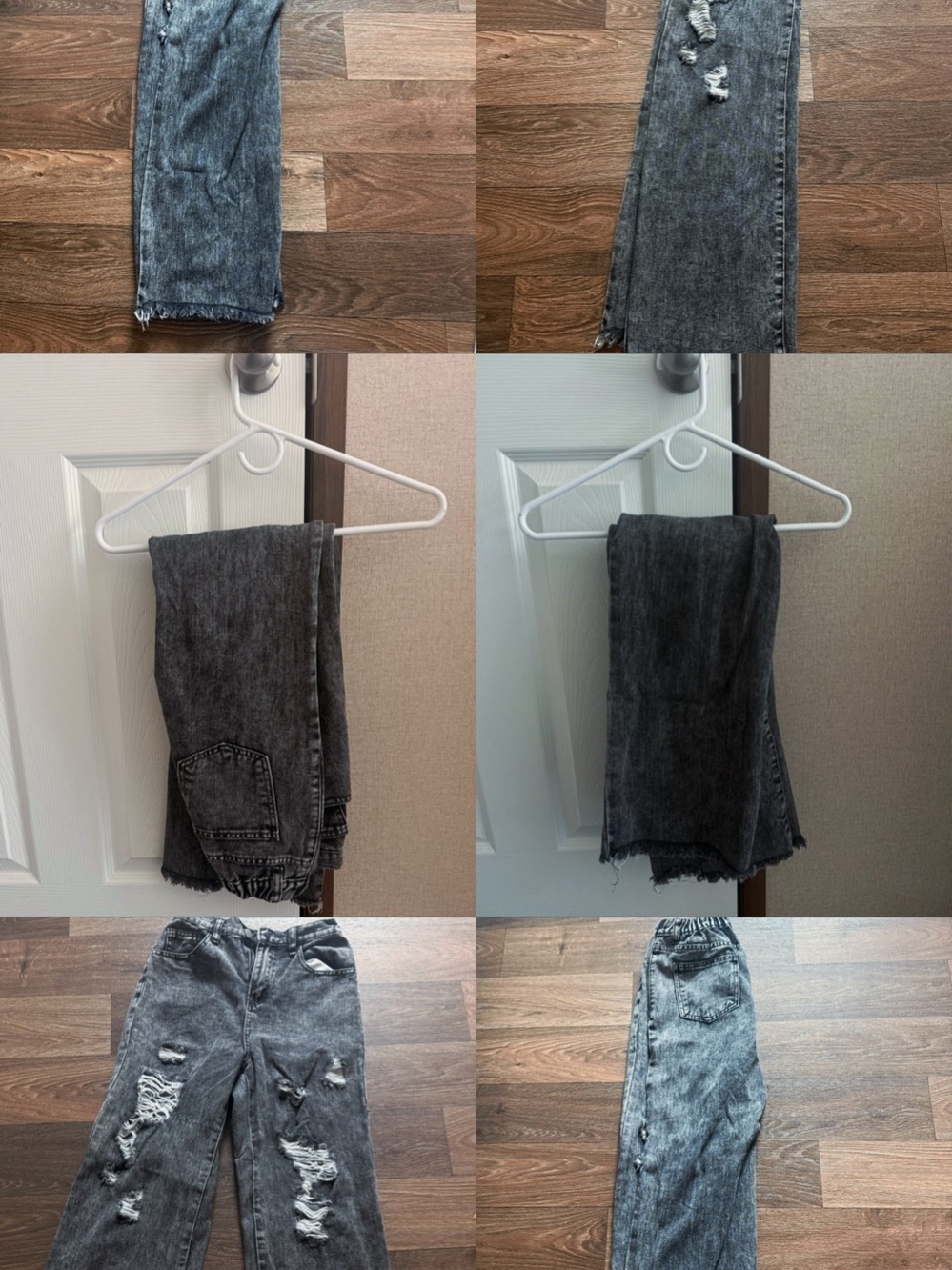 🩶 Distressed grey denim |